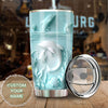 Camellia Personalized 3D Dolphin Ceramic Stainless Steel Tumbler - Customized Double-Walled Insulation Travel Thermal Cup With Lid Gift For Dolphin Lover