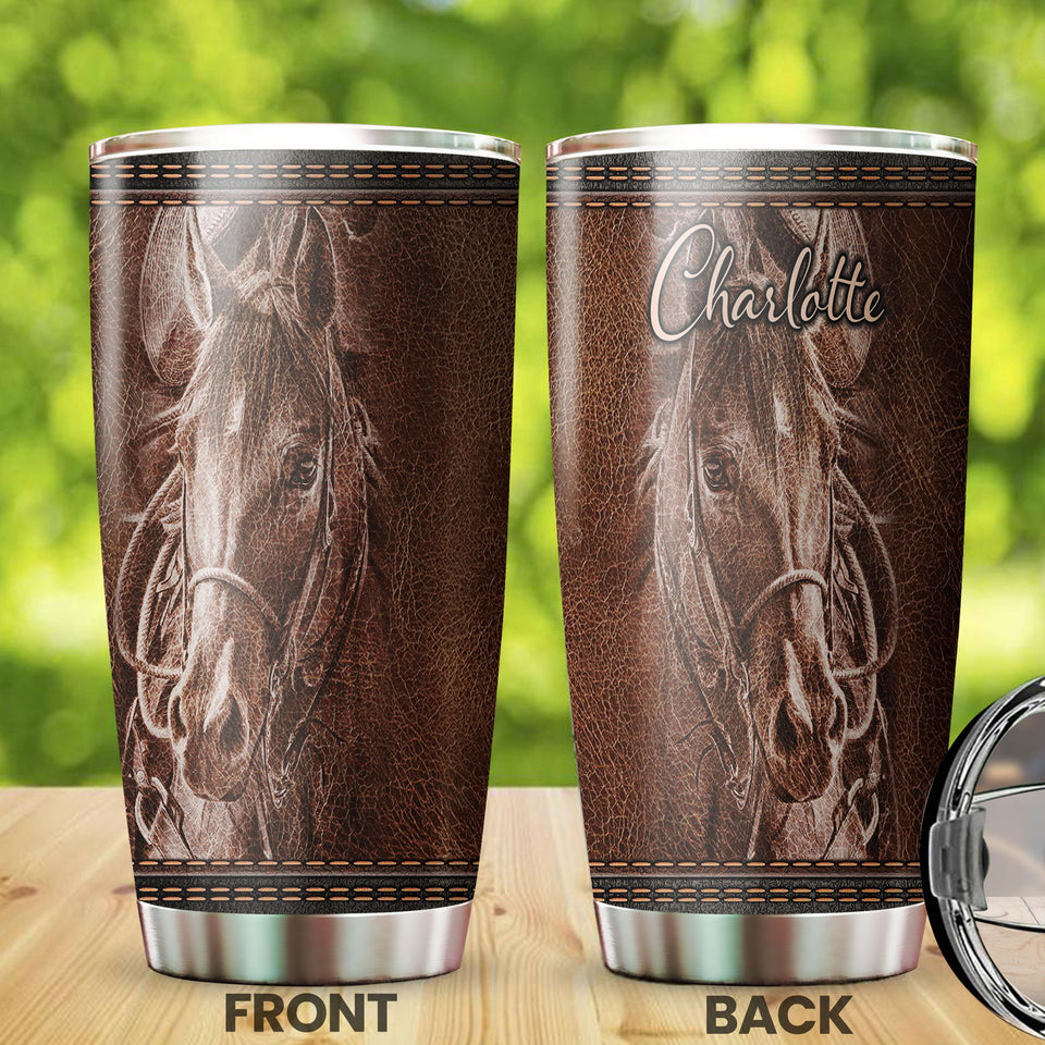 Camellia Personalized Horse Stainless Steel Tumbler - Double-Walled Insulation Vacumm Flask - Gift For Horse Lovers, Cowgirls, Cowboys, Perfect Christmas, Thanksgiving Gift 06