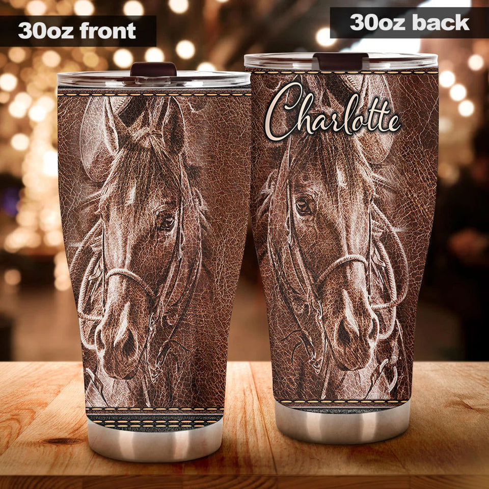 Camellia Personalized Horse Stainless Steel Tumbler - Double-Walled Insulation Vacumm Flask - Gift For Horse Lovers, Cowgirls, Cowboys, Perfect Christmas, Thanksgiving Gift 06