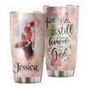 Camellia Personalized Jesus Hand Be Still And Know That I Am God Stainless Steel Tumbler-Wall Insulated Cup With Lid Travel Mug