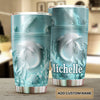 Camellia Personalized 3D Dolphin Ceramic Stainless Steel Tumbler - Customized Double-Walled Insulation Travel Thermal Cup With Lid Gift For Dolphin Lover
