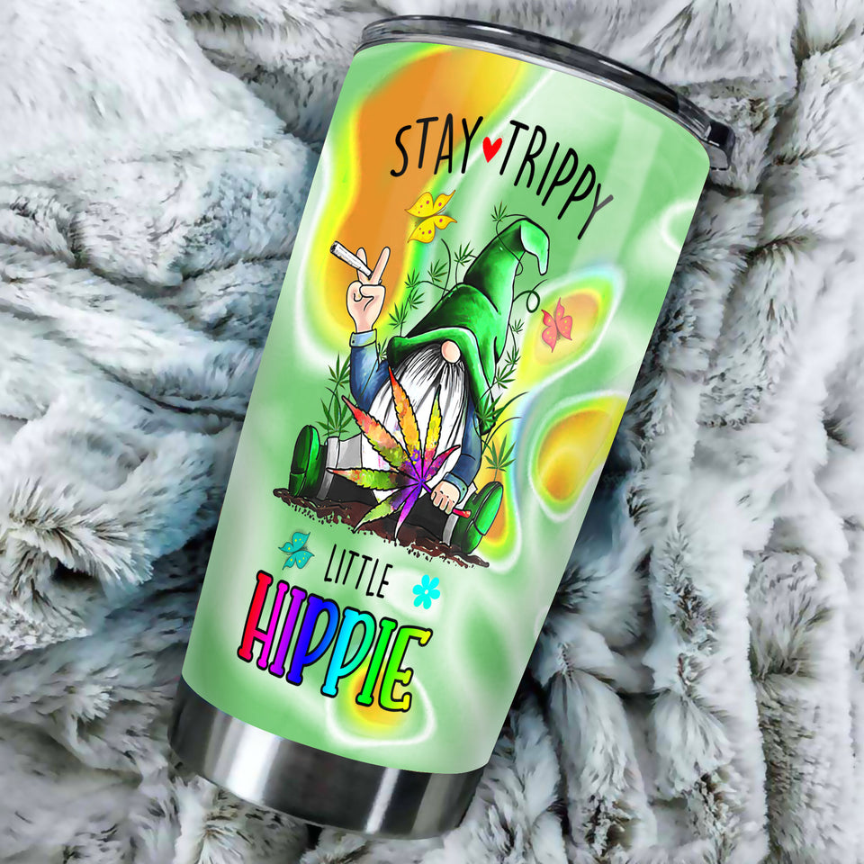 Camellia Persionalized 3D Hippie Gnome Stainless Steel Tumbler - Customized Double - Walled Insulation Thermal Cup With Lid