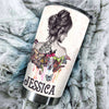 Camellia Persionalized Tattoo Girl Butterfly Tattoo Nutrition Facts Stainless Steel Tumbler - Customized Double - Walled Insulation Travel Thermal Cup With Lid Gift For Tattoo Lover