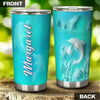 Camellia Personalized Ceramic Texture Dolphin Stainless Steel Tumbler - Customized Double-Walled Insulation Travel Thermal Cup With Lid