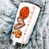 Camellia Persionalized Basketball Lover Stainless Steel Tumbler - Customized Double - Walled Insulation Travel Thermal Cup With Lid