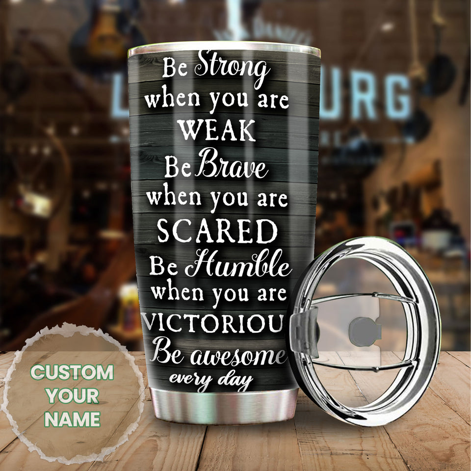 Camellia Personalized Horse Be Brave Stainless Steel Tumbler - Double-Walled Insulation Vacumm Flask - Gift For Horse Lovers, Cowgirls, Cowboys, Perfect Christmas, Thanksgiving Gift