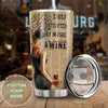 Camellia Persionalized 3D Vintage Girl Easily Distracted By Music And Wife Stainless Steel Tumbler - Customized Double - Walled Insulation Travel Thermal Cup With Lid Gift For Wine Lover