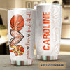 Camellia Persionalized Basketball Lover Stainless Steel Tumbler - Customized Double - Walled Insulation Travel Thermal Cup With Lid