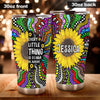 Camellia Personalized Hippie Sunflower Every Little Thing Is Gonna Be Alright Stainless Steel Tumbler-Double-Walled Insulation Travel Cup With Lid