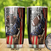 Camellia Personalized American Flag Rugby Player Art Stainless Steel Tumbler - Customized Double-Walled Insulation Travel Thermal Cup With Lid