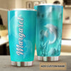 Camellia Personalized Ceramic Texture Dolphin Stainless Steel Tumbler - Customized Double-Walled Insulation Travel Thermal Cup With Lid