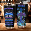 Camellia Personalized Butterfly Faith Bible I'm A Bible Believing Stainless Steel Tumbler - Double-Walled Insulation Vacumm Flask - For Thanksgiving, Memorial Day, Christians, Christmas Gift