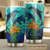 Camellia Personalized Art Sea Dolphin Stainless Steel Tumbler - Customized Double-Walled Insulation Travel Thermal Cup With Lid Gift For Dolphin Lover