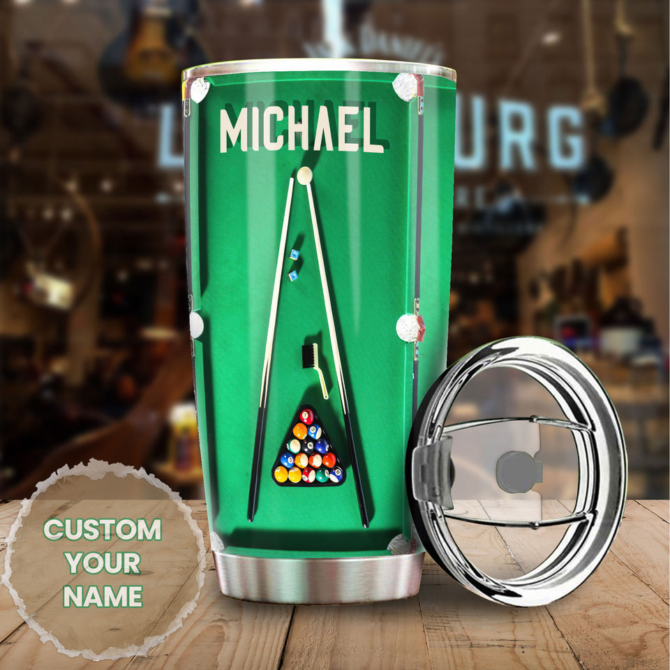 Camellia Persionalized Cue Is Calling Stainless Steel Tumbler - Customized Double - Walled Insulation Thermal Cup With Lid Gift For Billiard Lover