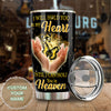 Camellia Personalized Butterfly Hold You In My Heart Stainless Steel Tumbler - Double-Walled Insulation Vacumm Flask - For Thanksgiving, Memorial Day, Christians, Christmas Gift