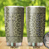 Camellia Personalized Cross In Stone Stainless Steel Tumbler - Customized Double-Walled Insulation Travel Thermal Cup With Lid Gift For Christian