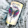 Camellia Personalized Butterfly Hippie Whisper Words Of Wisdom Stainless Steel Tumbler - Double-Walled Insulation Vacumm Flask - For Thanksgiving, Memorial Day, Christians, Christmas Gift