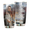 Camellia Personalized Faith Jesus Right Hand Steel Tumbler- Wall Insulated Cup With Lid Travel Mug 01