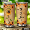 Camellia Persionalized Vintage Sunflower Walk By Faith Stainless Steel Tumbler - Customized Double - Walled Insulation Travel Thermal Cup With Lid