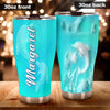 Camellia Personalized Ceramic Texture Dolphin Stainless Steel Tumbler - Customized Double-Walled Insulation Travel Thermal Cup With Lid