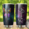 Camellia Personalized Butterfly Christian Cross Stainless Steel Tumbler - Double-Walled Insulation Vacumm Flask - For Thanksgiving, Memorial Day, Christians, Christmas Gift