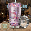 Camellia Personalized Mental Style Jewelry Sewing Stainless Steel Tumbler-Double-Walled Insulation Travel Cup With Lid