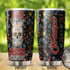 Camellia Personalized Nurse Skull Stainless Steel Tumbler - Double-Walled Insulation Vacumm Flask - Gift For Nurse, Christmas Gift, International Nurses Day