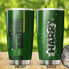 Camellia Personalized 3D Green Tractor Farmer Stainless Steel Tumbler - Customized Double-Walled Insulation Travel Thermal Cup With Lid