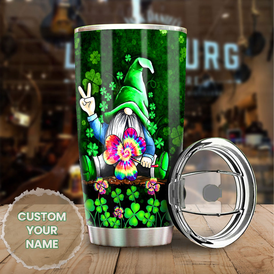 Camellia Personalized Hippie Gnomy Stainless Steel Tumbler-Double-Walled Insulation Travel Cup With Lid Gift For Chistmas 01