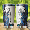 Camellia Personalized Deer Hunting Couple Stainless Steel Tumbler - Customized Double-Walled Insulation Travel Thermal Cup With Lid