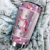 Camellia Personalized Mental Style Jewelry Sewing Stainless Steel Tumbler-Double-Walled Insulation Travel Cup With Lid