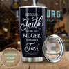 Camellia Personalized Horse Let Your Faith Be Bigger Than Your Fear Stainless Steel Tumbler - Double-Walled Insulation Vacumm Flask - Gift For Horse Lovers, Cowgirls, Cowboys, Christmas