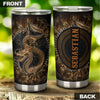 Camellia Personalized Dragon Gold Style Stainless Steel Tumbler - Customized Double-Walled Insulation Travel Thermal Cup With Lid