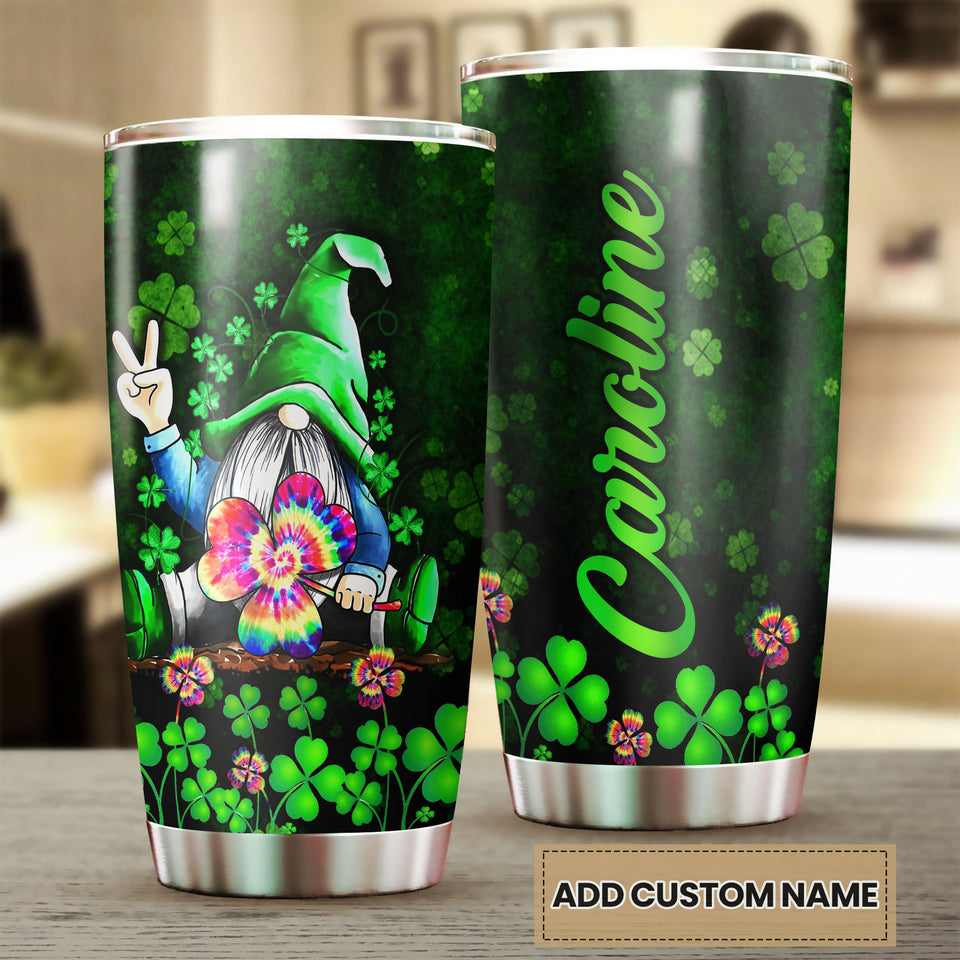 Camellia Personalized Hippie Gnomy Stainless Steel Tumbler-Double-Walled Insulation Travel Cup With Lid Gift For Chistmas 01