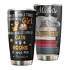 Camellia Personalized Book Cat Once Upon A Time There Was A Girl Who Really Loved Book And Cat Stainless Steel Tumbler - Double-Walled Insulation Vacumm Flask - Gift For Book Lovers, Nerd, Cat Lovers