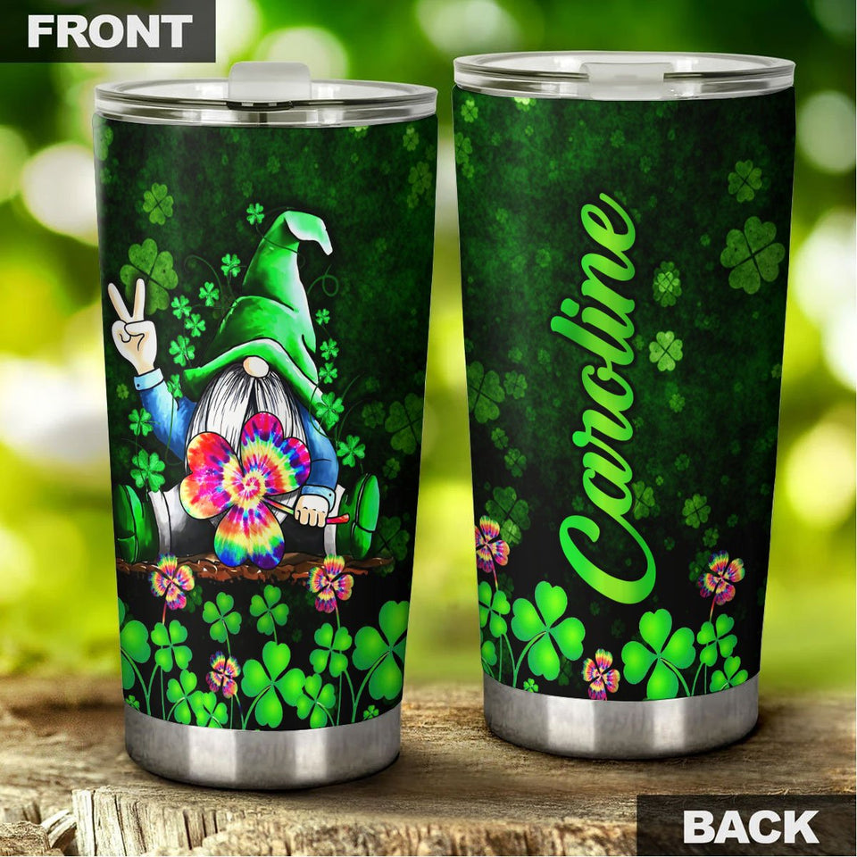 Camellia Personalized Hippie Gnomy Stainless Steel Tumbler-Double-Walled Insulation Travel Cup With Lid Gift For Chistmas 01