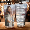 Camellia Personalized Faith Jesus Right Hand Steel Tumbler- Wall Insulated Cup With Lid Travel Mug 01