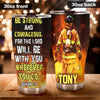 Camellia Personalized Firefighter Bible Be Strong And Courageous  Stainless Steel Tumbler-Double-Walled Insulation Gift For Firefighter Fireman