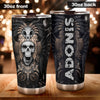 Camellia Personalized 3D Native American Golden Skull Stainless Steel Tumbler - Customized Double-Walled Insulation Travel Thermal Cup With Lid