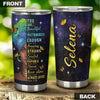 Camellia Personalized Black Women Stainless Steel Tumbler - Double-Walled Insulation Vacumm Flask - Gift For Black Queen, International Women's Day, Hippie Girls 12