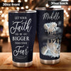 Camellia Personalized Horse Let Your Faith Be Bigger Than Your Fear Stainless Steel Tumbler - Double-Walled Insulation Vacumm Flask - Gift For Horse Lovers, Cowgirls, Cowboys, Christmas