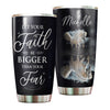 Camellia Personalized Horse Let Your Faith Be Bigger Than Your Fear Stainless Steel Tumbler - Double-Walled Insulation Vacumm Flask - Gift For Horse Lovers, Cowgirls, Cowboys, Christmas