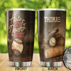 Camellia Persionalized Baseball Hit Never Quit Stainless Steel Tumbler - Customized Double - Walled Insulation Travel Thermal Cup With Lid Gift For Baseball Player