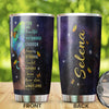Camellia Personalized Black Women Stainless Steel Tumbler - Double-Walled Insulation Vacumm Flask - Gift For Black Queen, International Women's Day, Hippie Girls 12