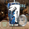 Camellia Personalized Deer Hunting Couple Stainless Steel Tumbler - Customized Double-Walled Insulation Travel Thermal Cup With Lid