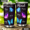 Camellia Personalized Butterfly God Says You Are Unique Stainless Steel Tumbler - Double-Walled Insulation Vacumm Flask - For Thanksgiving, Memorial Day, Christians, Christmas Gift