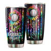 Camellia Persionalized 3D Baseball Mom Stainless Steel Tumbler - Customized Double - Walled Insulation Travel Thermal Cup With Lid Gift For Baseball Player