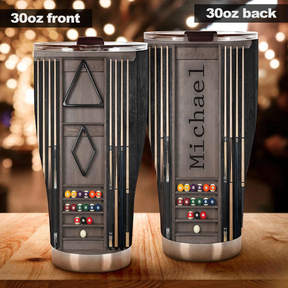 Camellia Personalized Pool Table Billiard Stainless Steel Tumbler-Double-Walled Insulated Gift For Golf Player 04