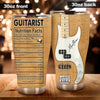 Camellia Personalized Bass Guitar Stainless Steel Tumbler - Double-Walled Insulation Vacumm Flask - Gift For Guitar Players, Guitar Lovers, Music Fans