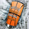 Camellia Persionalized Basketball Hustle Hit Never Quit Stainless Steel Tumbler - Customized Double - Walled Insulation Travel Thermal Cup With Lid Gift For Basketball Player